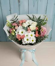 Букет цветов из:  Розы, Лизиантусы и Хризантемы #REPLACE_PRED# Курагино