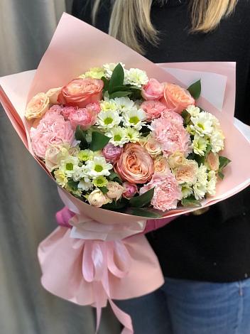 Букет цветов из: Гвоздики, Розы и Хризантемы в Курагино