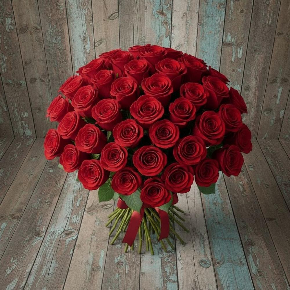 Букет 55 Красных роз Фридом в Курагино