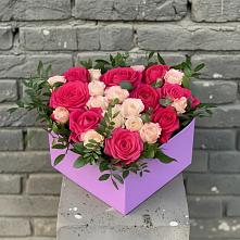 Цветочная композиция из Розы в коробке в Курагино