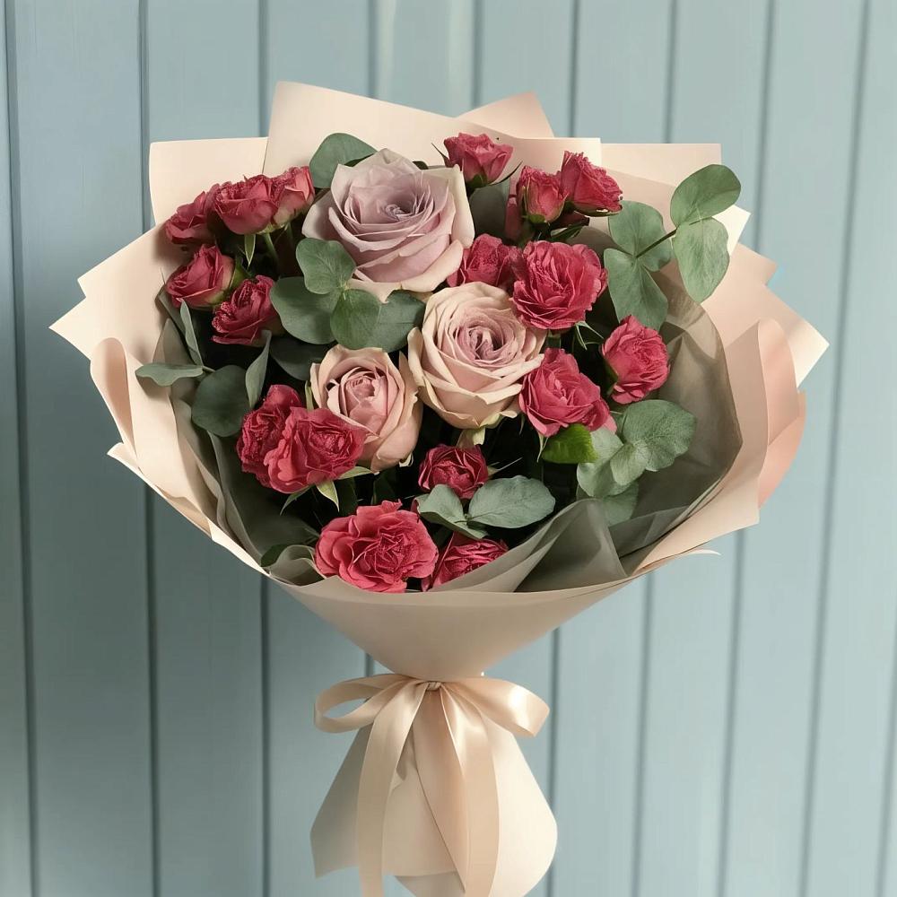 Букет цветов из: Гвоздики и Розы в Курагино