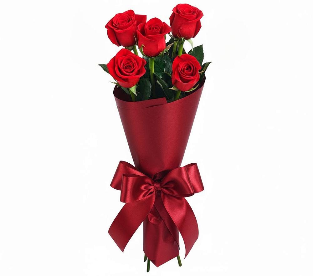 Букет 5 Красных роз Эдлесс Лав в Курагино