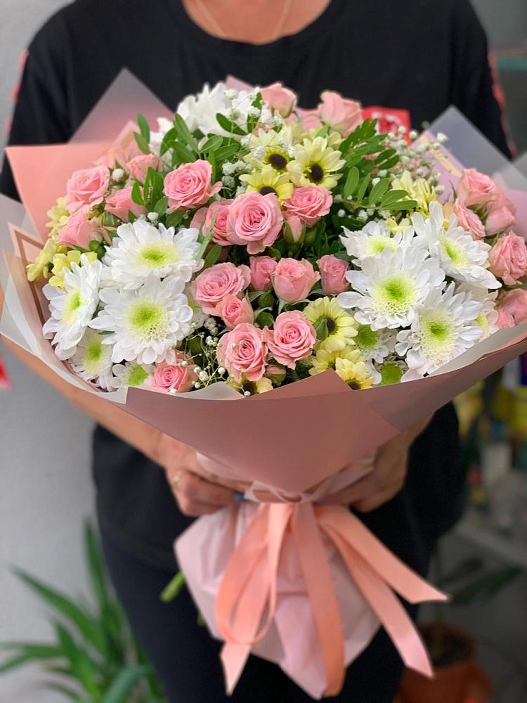 Букет цветов из: Розы и Хризантемы в Курагино
