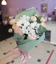 Букет милый в Курагино Букет цветов из: Хризантемы и Розы в Курагино