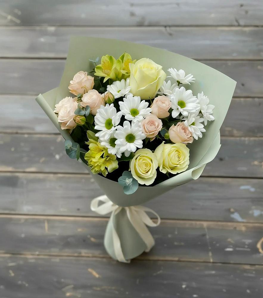 Букет цветов из: Альстромерии, Розы и Хризантемы в Курагино