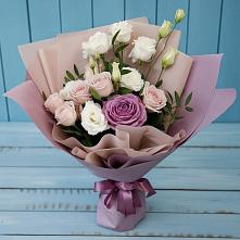 Букет цветов из:  Розы и Лизиантусы в Курагино