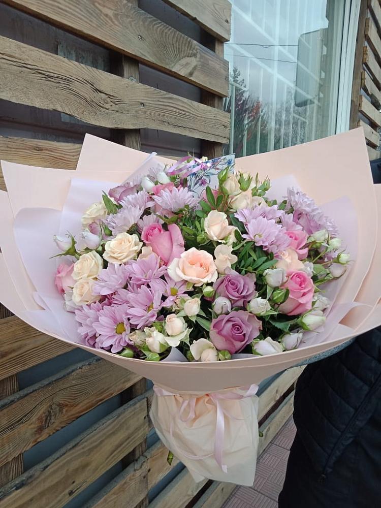 Букет цветов из: Розы и Хризантемы в Курагино