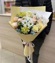 Букет цветов из:  Альстромерии, Розы и Хризантемы в Курагино