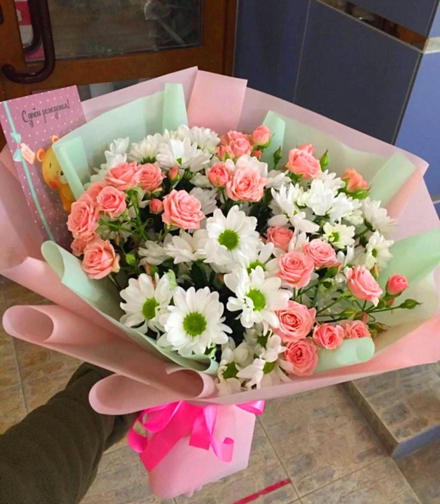 Букет цветов из: Розы и Хризантемы в Курагино