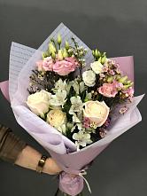 Букет цветов из:  Альстромерии, Розы и Лизиантусы #REPLACE_PRED# Курагино