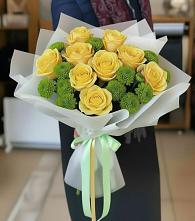 Букет цветов из:  Хризантемы и Розы в Курагино