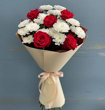 Букет цветов из:  Розы и Хризантемы в Курагино