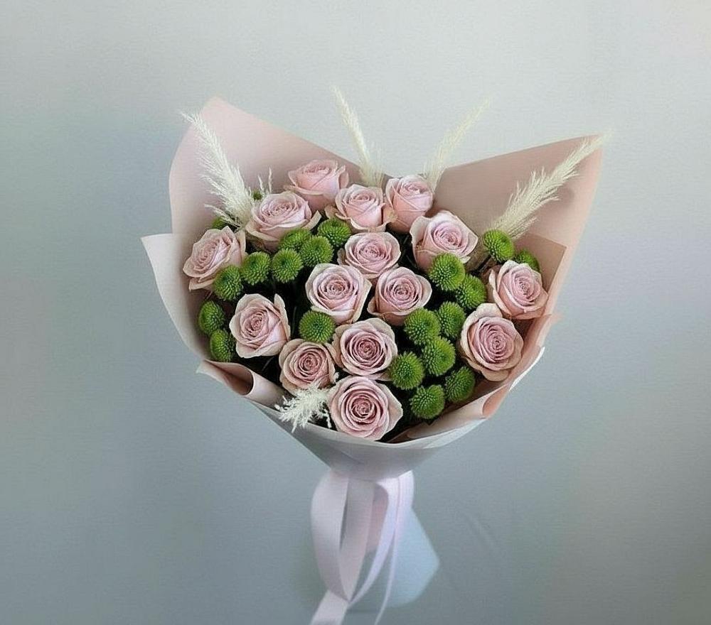 Букет цветов из: Розы и Хризантемы в Курагино