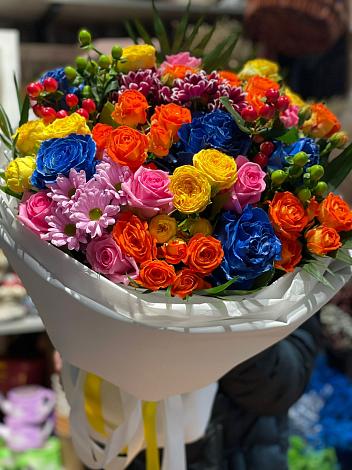 Букет цветов из: Розы и Хризантемы в Курагино