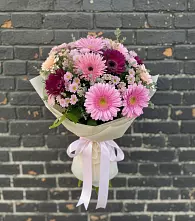 Букет цветов из:  Герберы и Хризантемы в Курагино