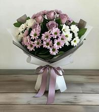 Букет цветов из:  Хризантемы и Розы в Курагино