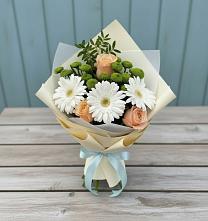 Букет цветов из:  Герберы, Розы и Хризантемы #REPLACE_PRED# Курагино