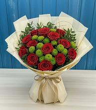 Букет цветов из:  Розы и Хризантемы в Курагино