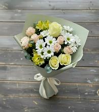 Букет цветов из:  Альстромерии, Розы и Хризантемы в Курагино