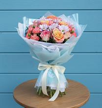 Букет цветов из:  Хризантемы и Розы в Курагино