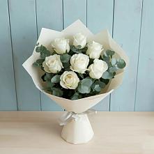 Букет Белые розы в Эвкалипте #REPLACE_PRED# Курагино
