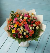 Букет Микс из разноцветных кустовых роз #REPLACE_PRED# Курагино